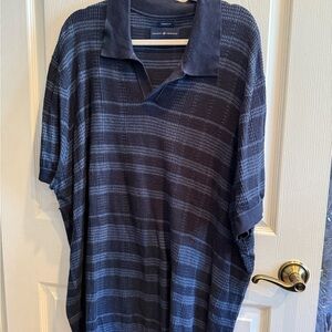 Joseph Abboud Dark Blue Checkered Polo Shirt